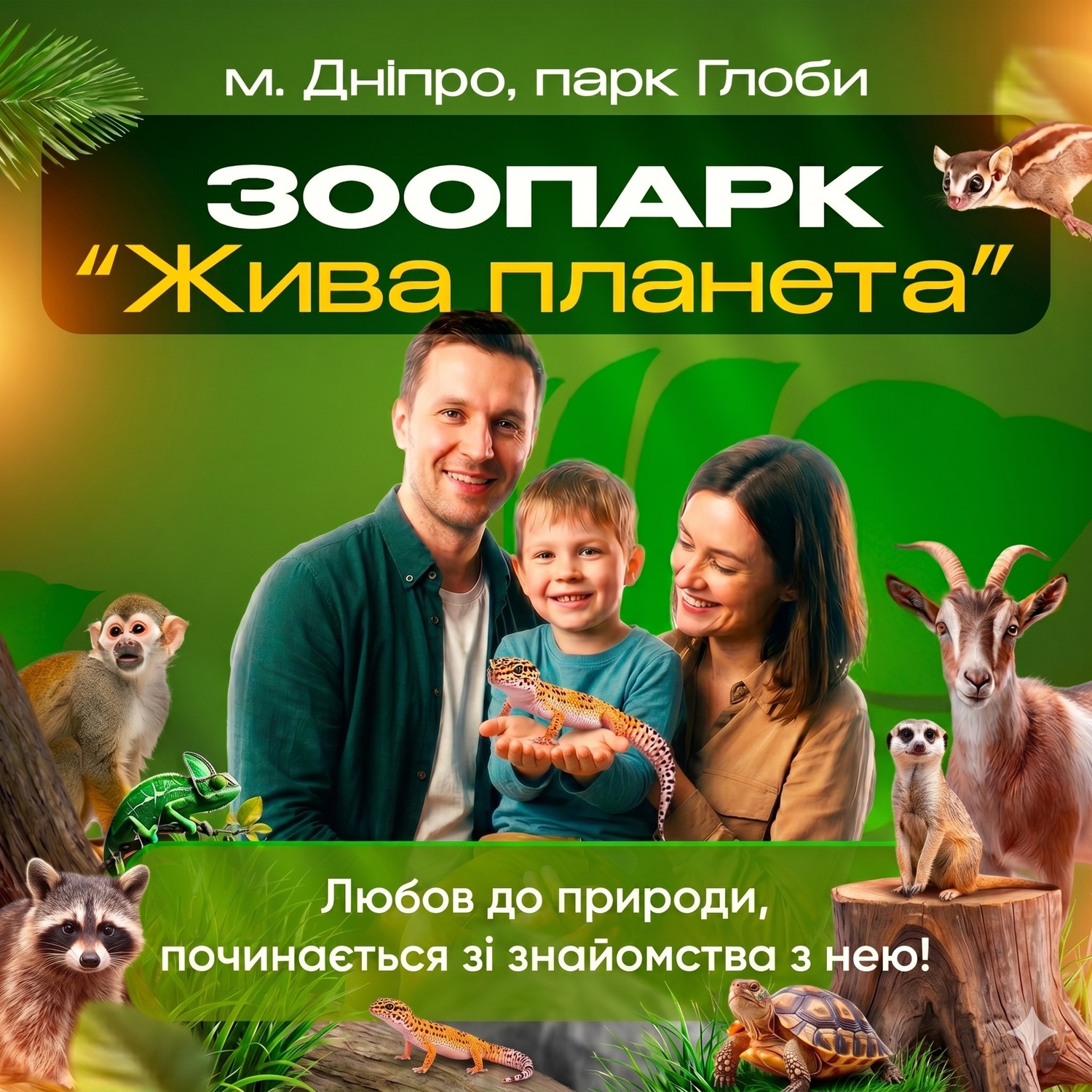 День батька у Зоопарку м. Дніпро День Батька у зоопарку - запрошуємо на свято у парк Глоби